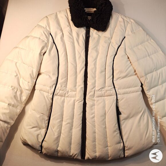 Women's Anne Taylor LOFT Down Puffer Jacket White Size 4 - Picture 5 of 8